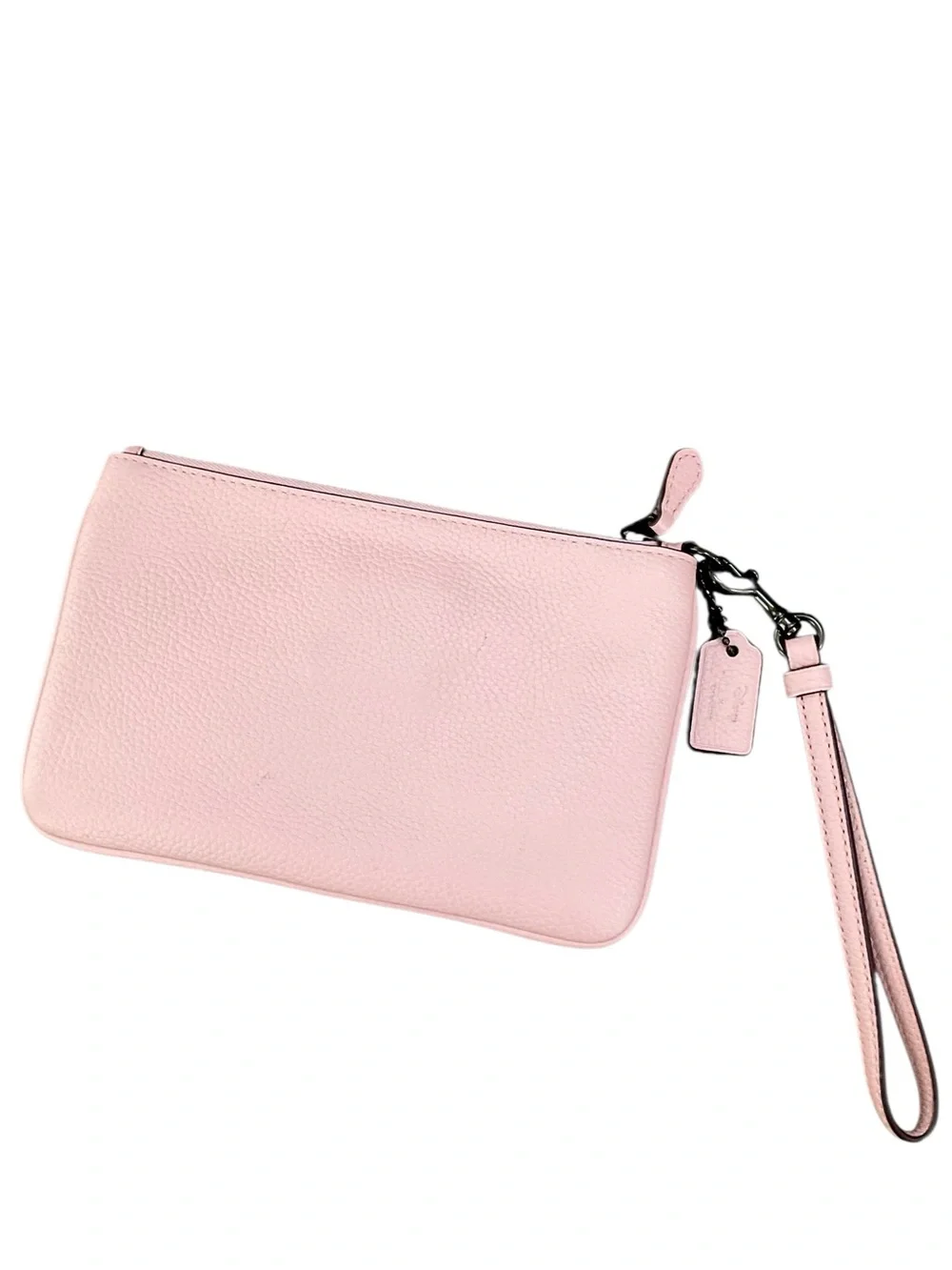 Disney X Coach Pink Daisy Duck Leather Wristlet EUC